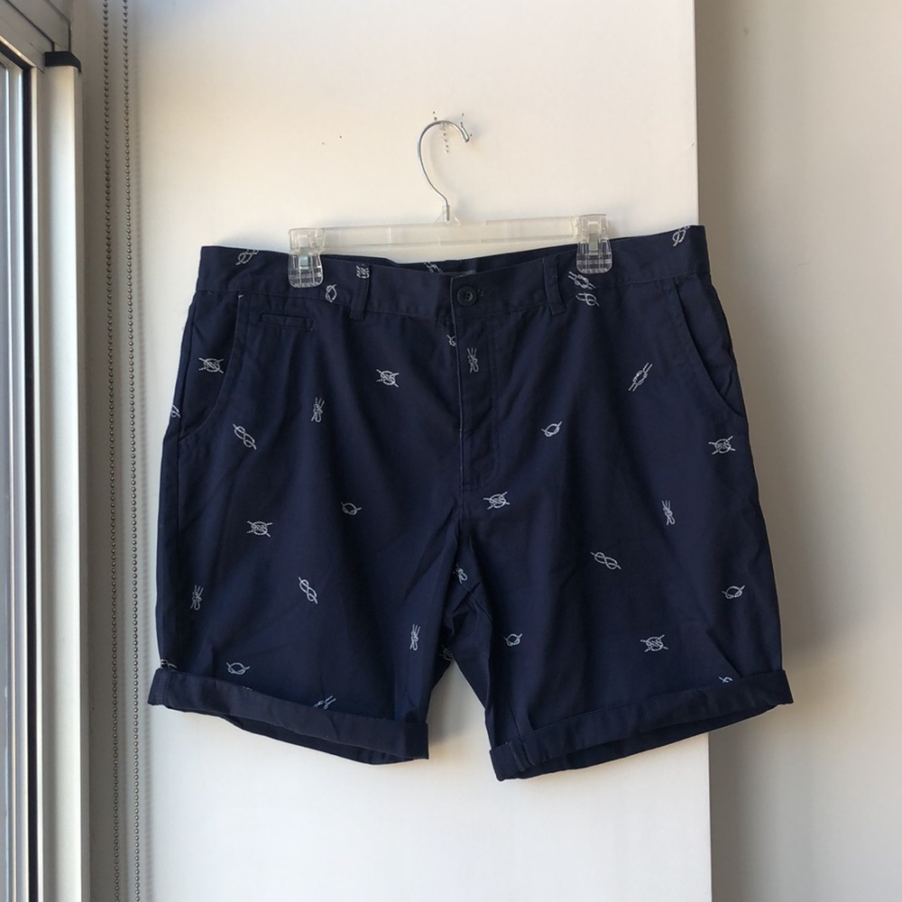 Primark Navy Nautical Boat Knot Print Cuffed Shorts!